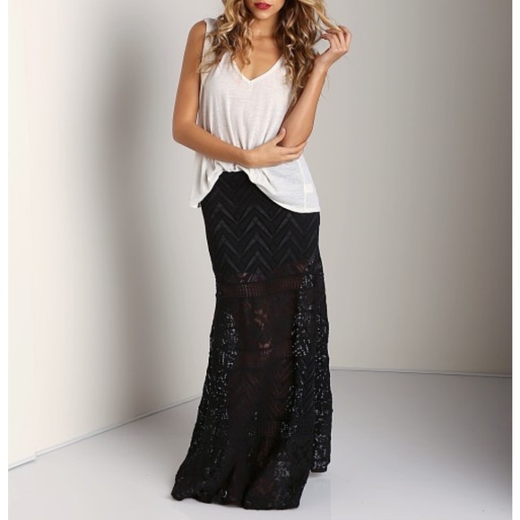 JENS PIRATE BOOTY BOHO Black Skirt - Picture 3 of 13